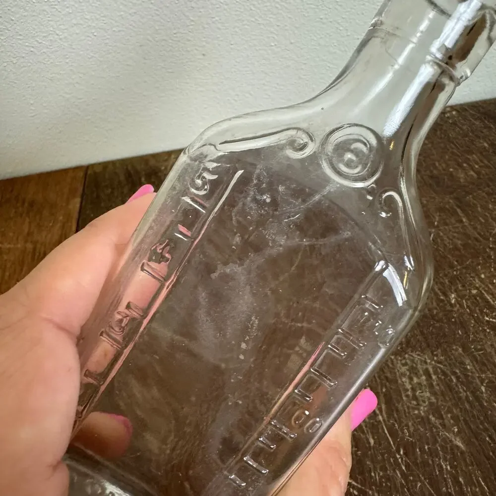 Antique ILLINOIS Owens Illinois Clear Glass Apothecary Medicine‎ Pharmacy Bottle
